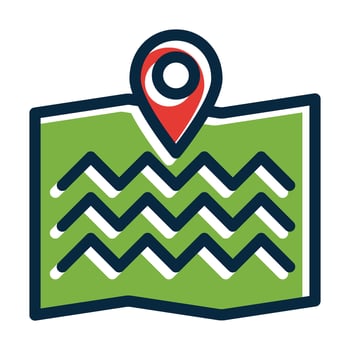Map Vector Thick Line Filled Dark Colors