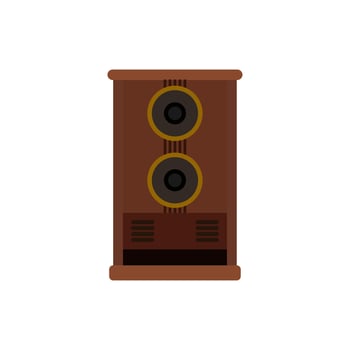 vintage audio speaker flat design vector illustration. Loudspeaker. Audio equipment to produce sound.