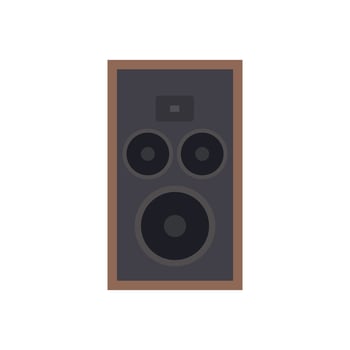 vintage audio speaker flat design vector illustration. Loudspeaker. Audio equipment to produce sound.