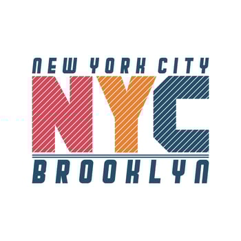 Brooklyn, New York typography t-shirt design, College-style Brooklyn clothing print. Illustration in vector format, USA typography t shirt design.