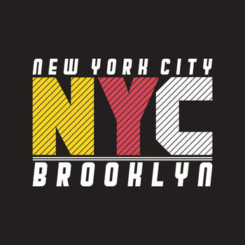 Brooklyn, New York typography t-shirt design, College-style Brooklyn clothing print. Illustration in vector format, USA typography t shirt design.