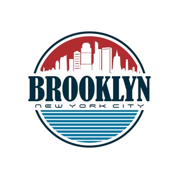 Brooklyn, New York typography t-shirt design, College-style Brooklyn clothing print. Illustration in vector format, USA typography t shirt design.