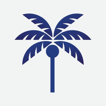 Palm tree silhouette icon. simple flat vector illustration