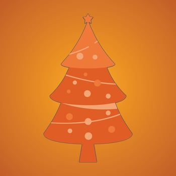 Christmas trees, pines for greeting card, invitation,banner, web. New Years and xmas traditional symbol tree with garlands, light bulb, star. Winter holiday. Icons collection vector