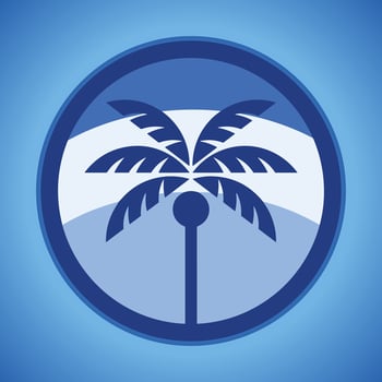 Palm tree silhouette icon. simple flat vector illustration