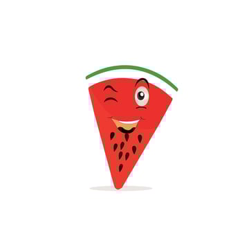 Watermelon cartoon, fresh fruit vector illustration, with different faces and expressions. Comic watermelons vector