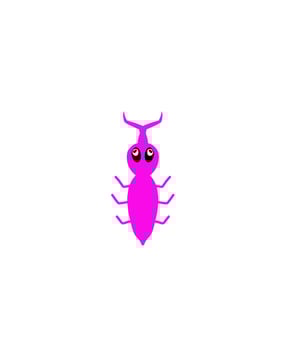 pink insect on a white background vector
