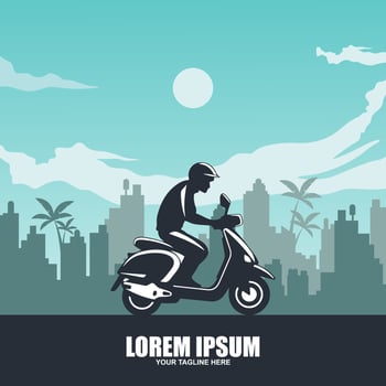 Scooter Retro Logo template vector