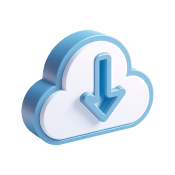 3d download button png