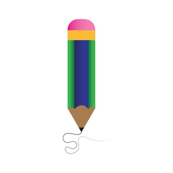 Various people with a large Pencil. Young person holding pencil. Cute funny isolated characters.Pencil Icon. Eraser Pen Flat Design and Back to School Concept on White Background. vector
