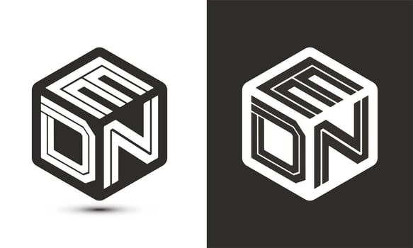 EDN letter logo design with illustrator cube logo, vector logo modern alphabet font overlap style.