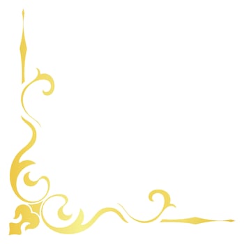 Golden Thai pattern corners decorate the corner edges. vector
