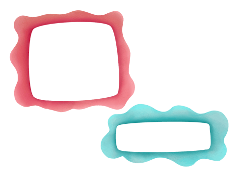 clip art watercolor frame doodles illustration. cut out square, horizontal border isolated on transparent background. multi-colored children's frames collection for albums, books, magazines png