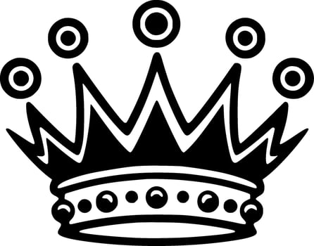 Crown - Black and White Isolated Icon - Vector illustration