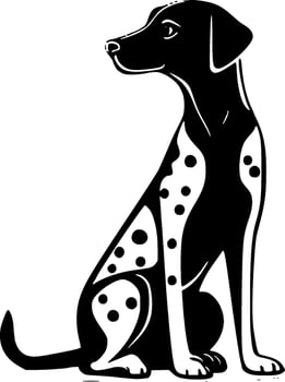 Dalmatian, Black and White Vector illustration