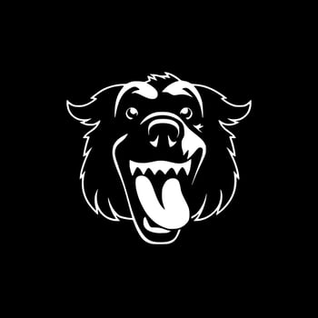 Dog, Black and White Vector illustration