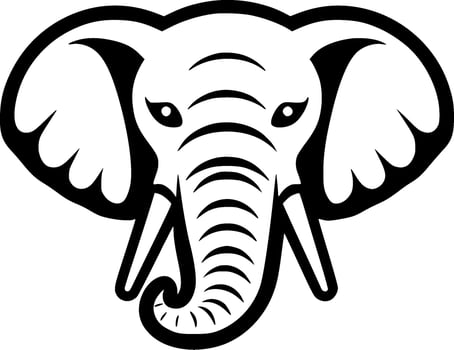 Elephant - Black and White Isolated Icon - Vector illustration