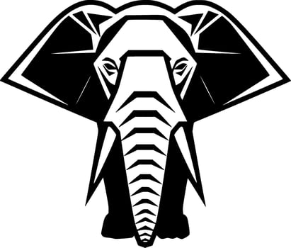 Elephant, Minimalist and Simple Silhouette - Vector illustration