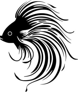 Fish, Black and White Vector illustration