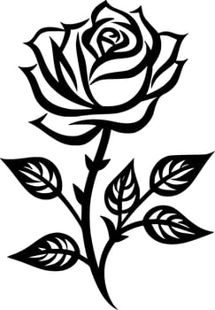 Flower, Black and White Vector illustration