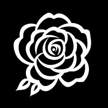 Flower, Black and White Vector illustration