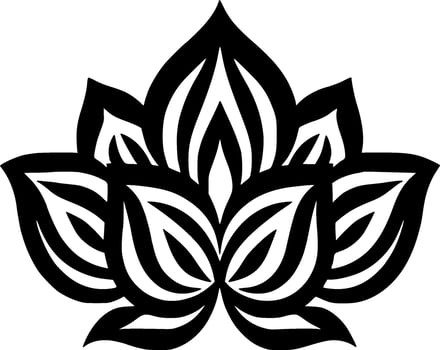 Flower - Black and White Isolated Icon - Vector illustration