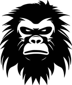 Gorilla, Minimalist and Simple Silhouette - Vector illustration