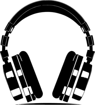 Headphones, Minimalist and Simple Silhouette - Vector illustration