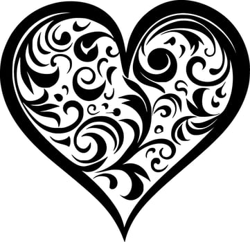 Heart - Black and White Isolated Icon - Vector illustration