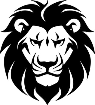 Lion, Black and White Vector illustration