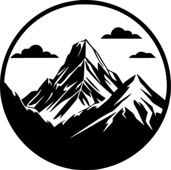 Mountain Range, Black and White Vector illustration