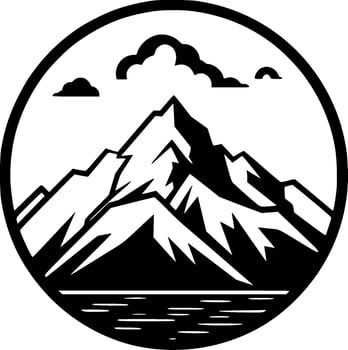 Mountains, Black and White Vector illustration