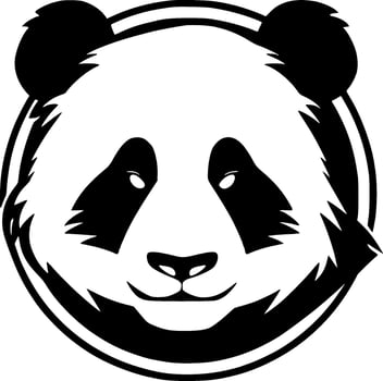 Panda - Black and White Isolated Icon - Vector illustration