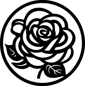 Rose, Minimalist and Simple Silhouette - Vector illustration