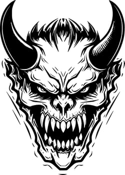 Skull - Black and White Isolated Icon - Vector illustration