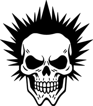 Skull, Black and White Vector illustration