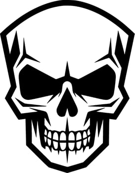 Skull, Black and White Vector illustration