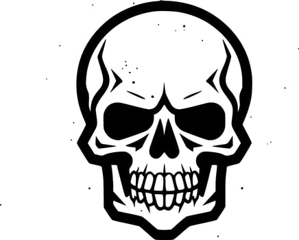 Skull, Minimalist and Simple Silhouette - Vector illustration