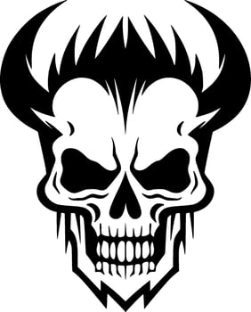 Skull - Black and White Isolated Icon - Vector illustration