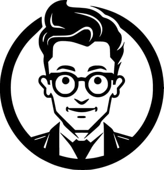 Teacher, Black and White Vector illustration