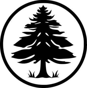 Tree - Black and White Isolated Icon - Vector illustration