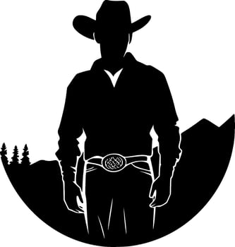 Western, Minimalist and Simple Silhouette - Vector illustration