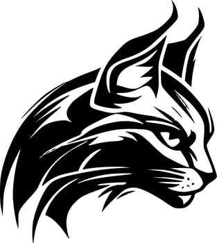 Wildcat, Black and White Vector illustration