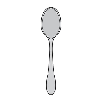 Hand drawn Kids drawing Cartoon Vector illustration table spoon Isolated in doodle style