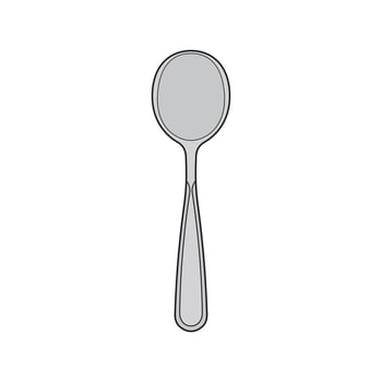 Kids drawing Cartoon Vector illustration tea spoon Isolated in doodle style