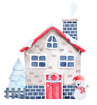 watercolor winter house png