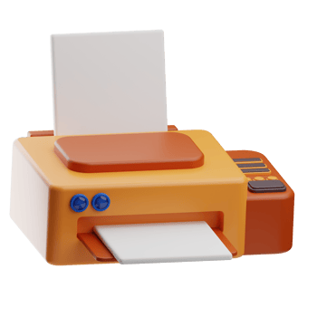 work printer illustration 3d png