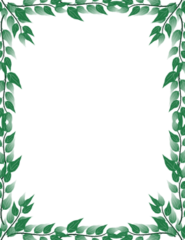 Green leaf frame illustration. Leaves border clipart png