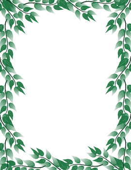 Green leaf frame illustration. Leaves border clipart png
