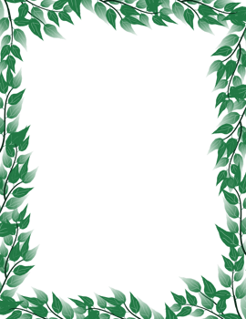 Leaves frame clipart. Botanical green leaf border png